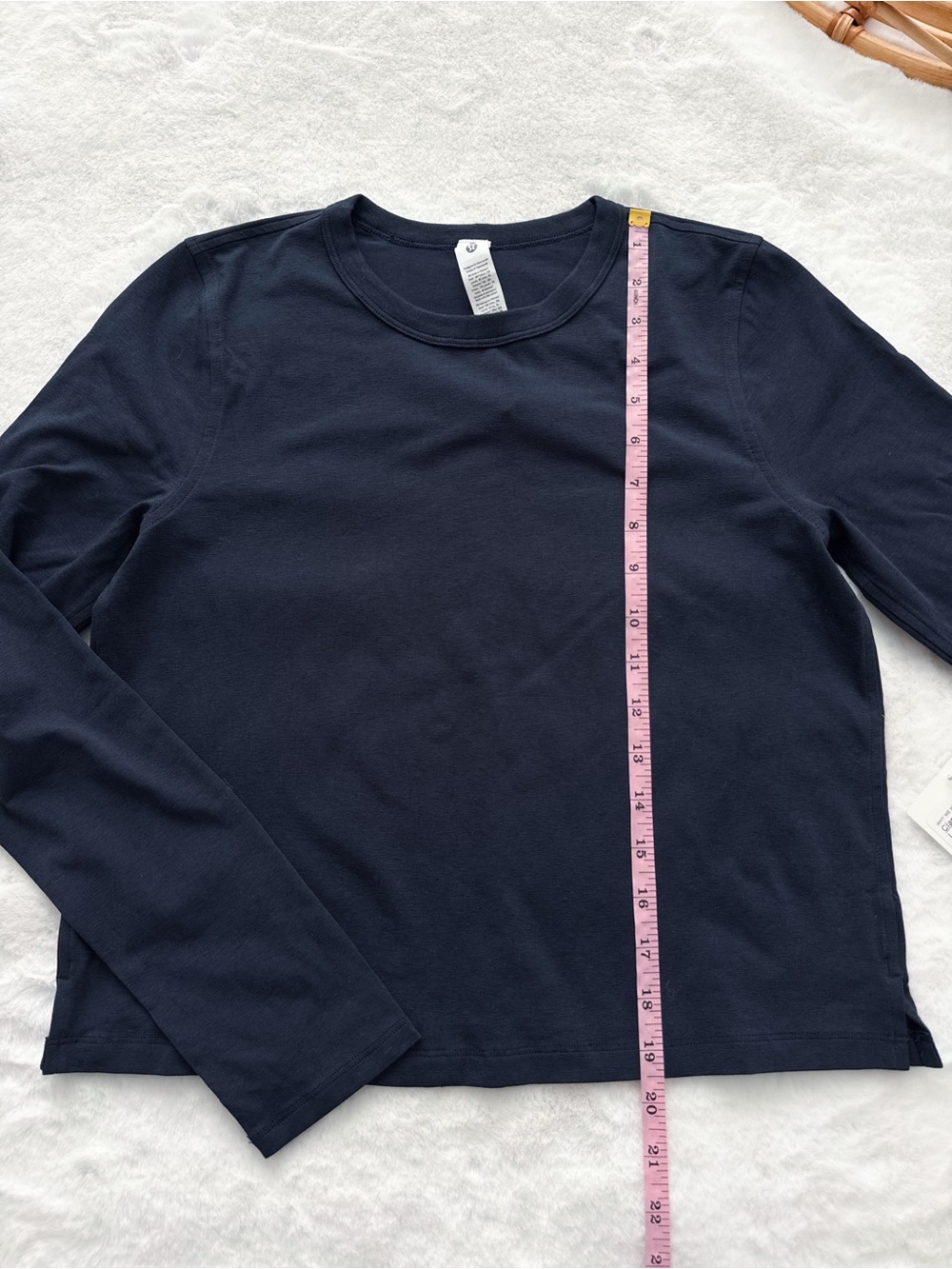 Lululemon Classic Fit Cotton Blend Long Sleeve Top Navy Blue NWT - Picture 13 of 13